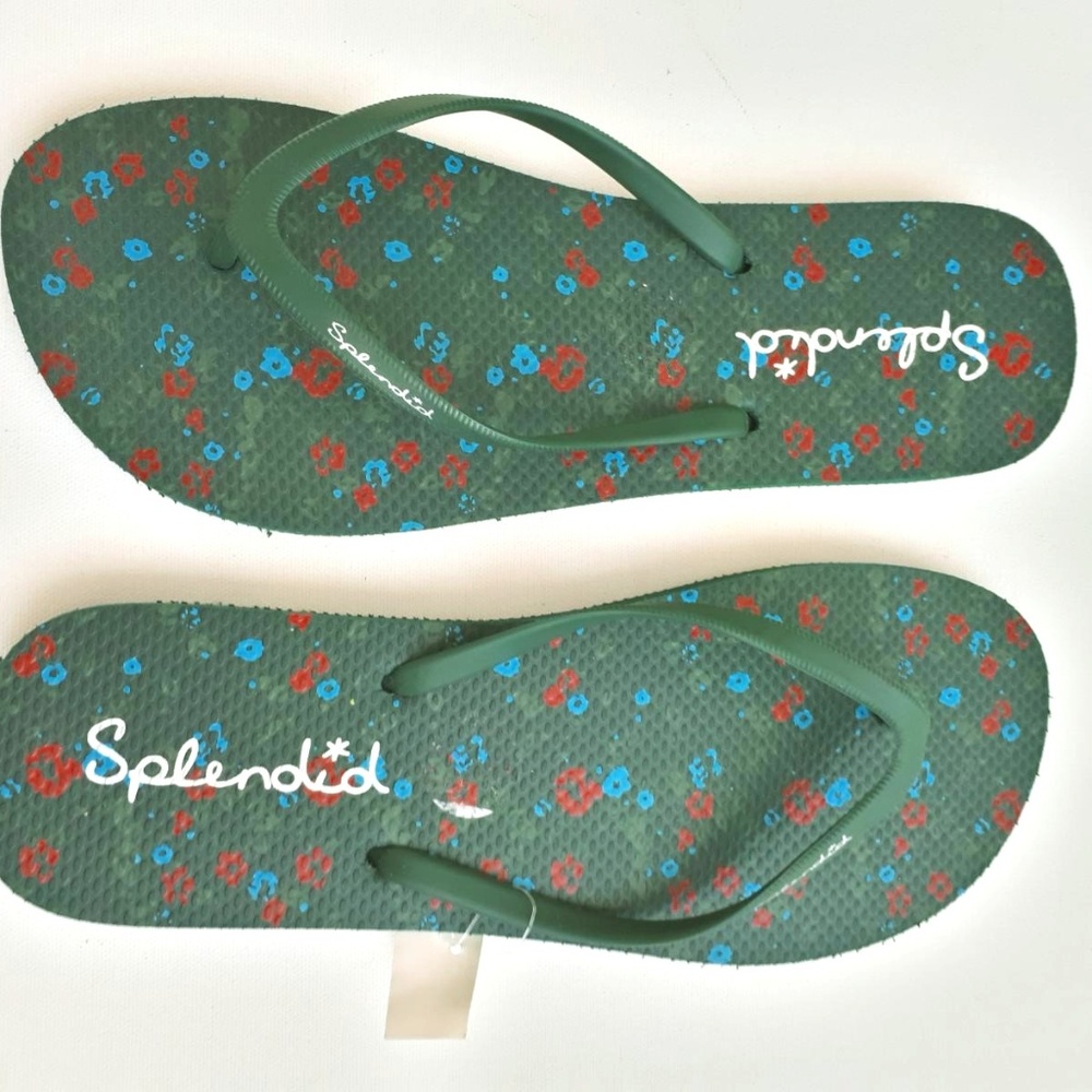 Splendid Floral Flip Flops Thongs ( L )